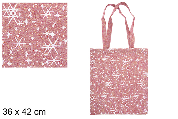 Bolsa tela Navidad rojo/oro decorado estrella 36x42 cm