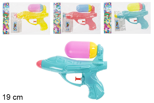 Pistola de água colorida 19 cm
