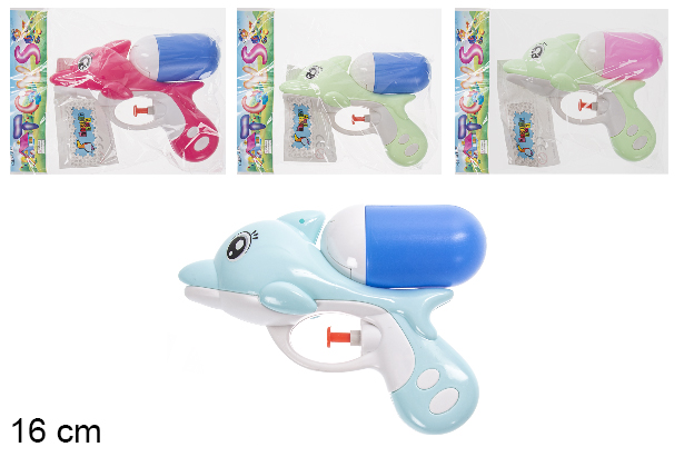 Pistolet à eau dauphin couleur 16 cm