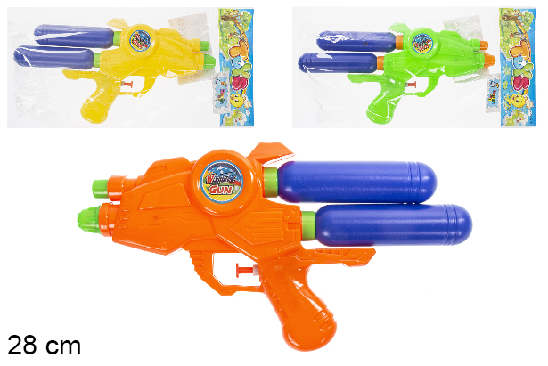 Pistolet à eau coloré 28 cm
