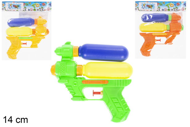 Pistola de água colorida 14 cm