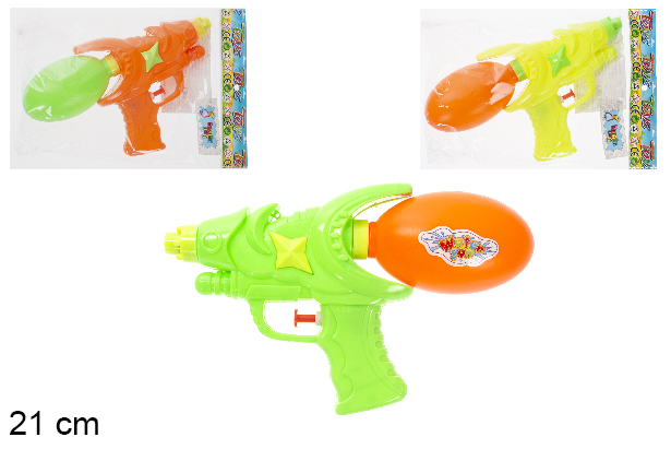 Pistola de água colorida 21 cm