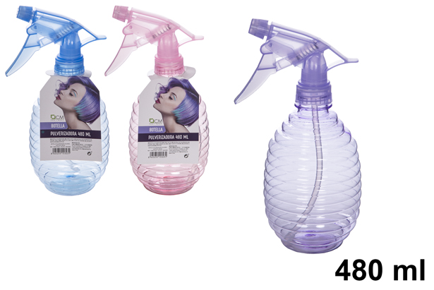 Garrafa de plástico com pulverizador cores sortidas 480 ml