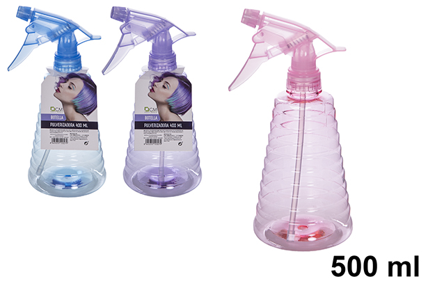 Bottiglia in plastica con spruzzatore colori assortiti 500 ml