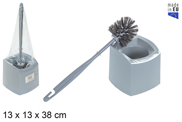 Porte-brosse de toilette en plastique gris