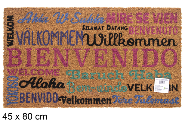 Felpudo coco Bienvenido 45x80 cm