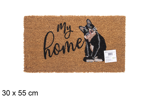 Capacho de gato de coco minha casa 30x55 cm