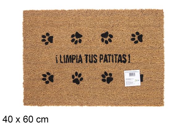 Felpudo coco Huellas 40x60 cm