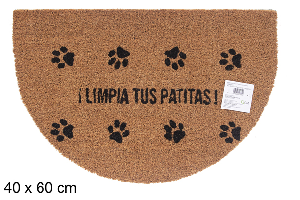 Felpudo coco Huellas semiluna 40x60 cm