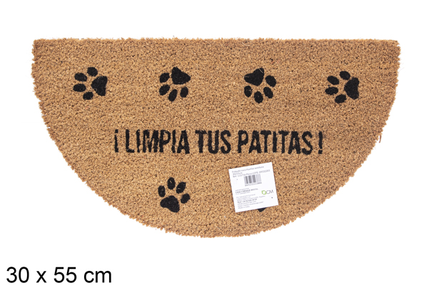 Coconut footprints crescent doormat 30x55 cm