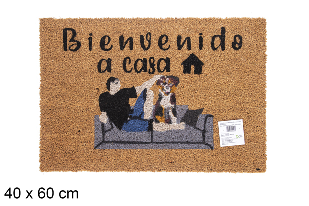 Capacho de coco Bienvenido a casa 40x60 cm
