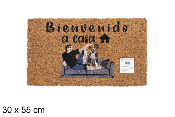 Zerbino in cocco Bienvenido a casa 30x55 cm