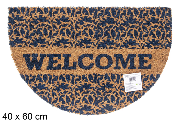 Paillasson Welcome demi-lune coco 40x60 cm