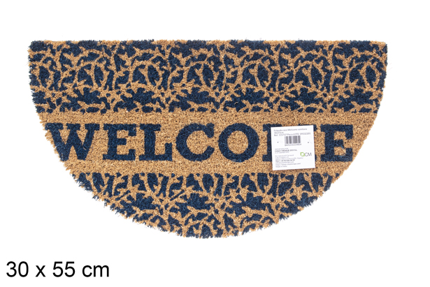 Felpudo coco Welcome semiluna 30x55 cm