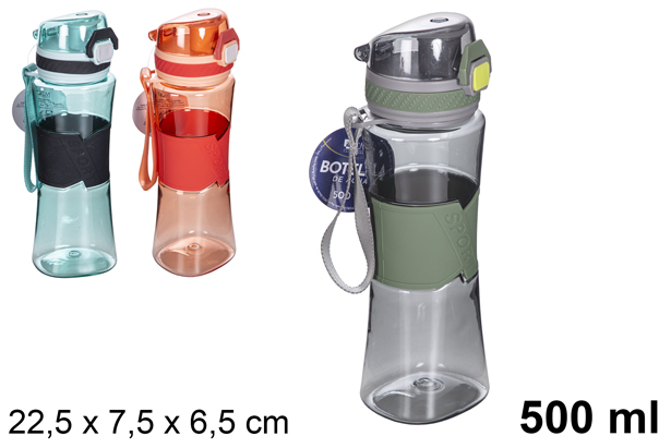 Bouteille d'eau antidérapante couleur assortie 500 ml