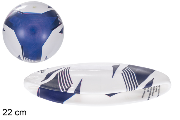 [115769] Blue triangle decorated plastic ball 22 cm