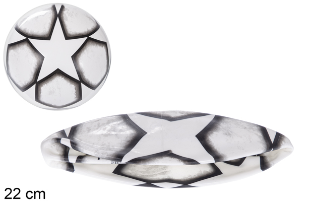 [115770] Bola de plástico decorada com uma estrela, 22 cm.