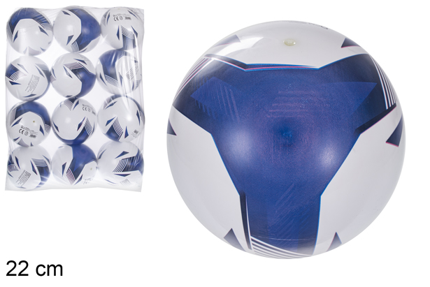 Pallina di plastica decorata a triangolo blu da 22 cm