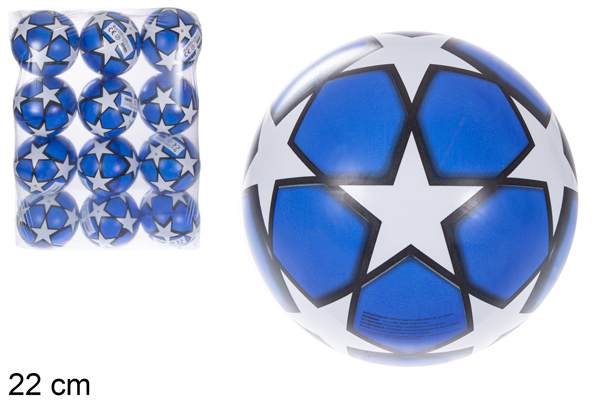 [115783] Boule en plastique décorée d'étoile bleue 22 cm