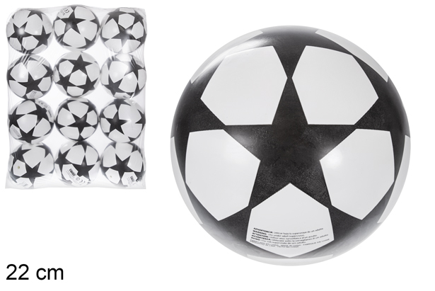 [115784] Balón plástico decorado estrella negro 22 cm