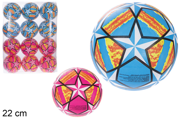 [115788] Boule en plastique décorée d'étoiles multicolores 22 cm