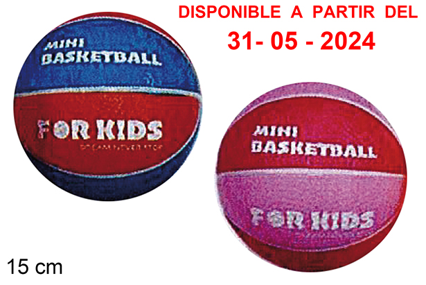 Balón decorado baloncesto multicolor 15 cm