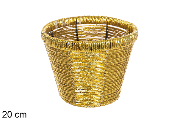 [115822] Macetero redondo oro brillante 20 cm