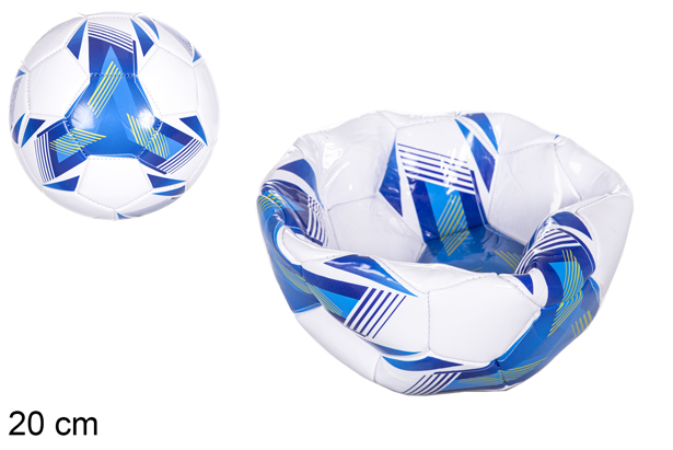 [115829] Bola de futebol de plástico azul da equipa 20 cm