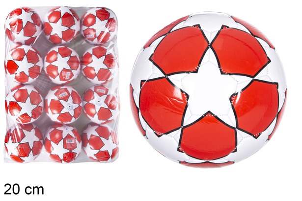[115833] Bola de futebol de plástico clássica estrela vermelha 20 cm