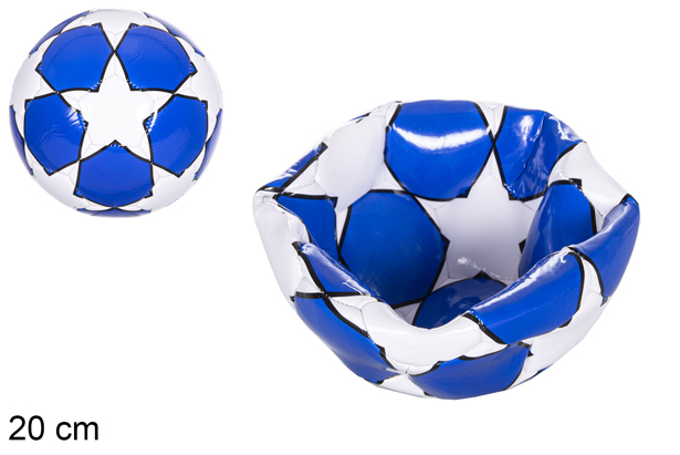[115835] Balón plástico fútbol estrella clásico azul 20 cm