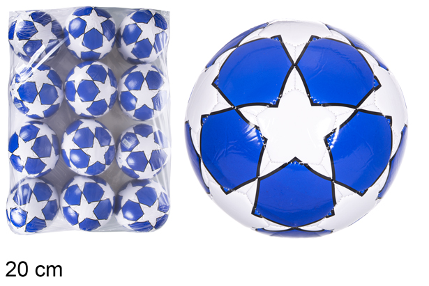 [115836] Balón plástico fútbol estrella clásico azul 20 cm