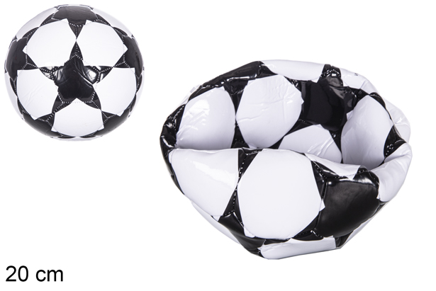 Pallone da calcio classico in plastica con stella nera da 20 cm