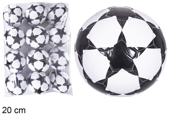 Pallone da calcio classico in plastica con stella nera da 20 cm