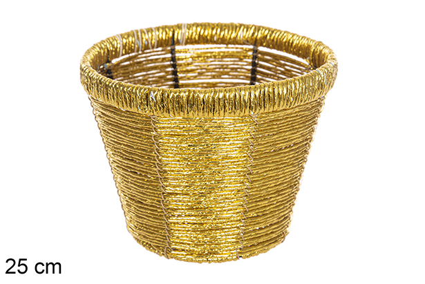 Macetero redondo oro brillante 25 cm