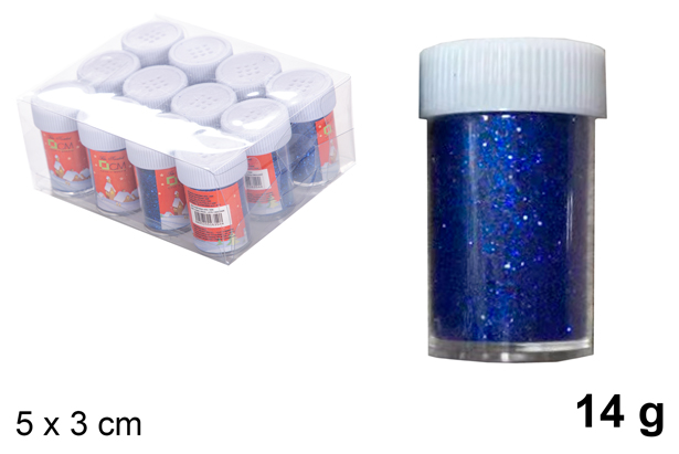Barattolo glitter blu 14 gr.