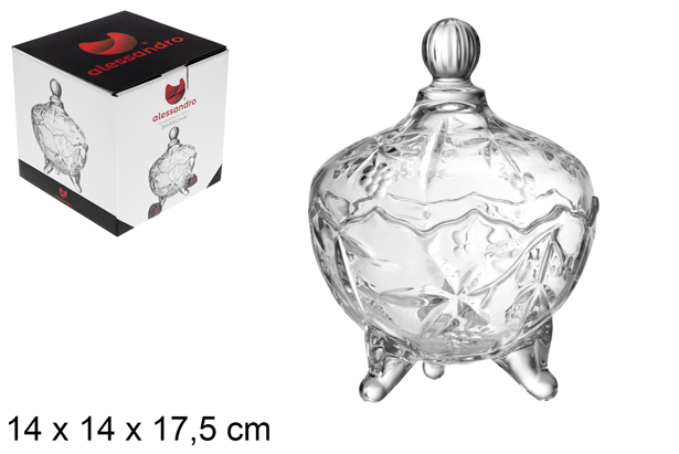Bonbonnière en verre Shanghai 14x17,5 cm