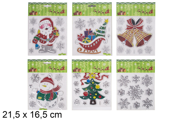 Adhesivos muñeco de nieve para decorar ventana 21,5x16,5 cm