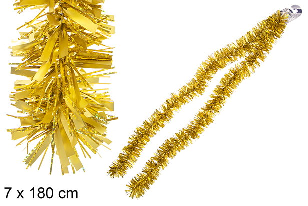 Boa pelo ancho oro mate/holográfico 7x180 cm
