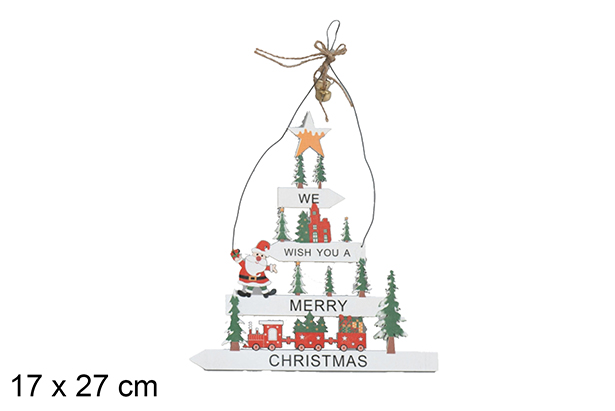 [116979] Pendente árvore de Natal em madeira 17x27 cm