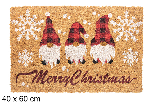 Felpudo decorado duendes Navidad 40x60 cm