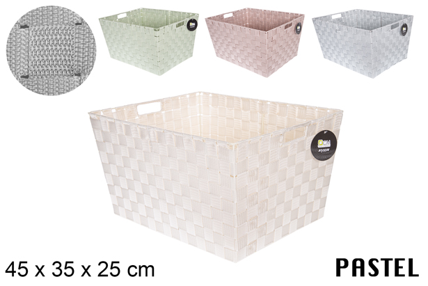 Cesta nylon colores pastel surtidos 45x35x25 cm