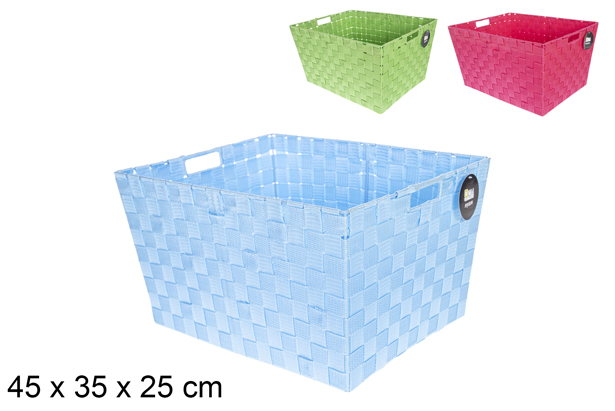 Nylon basket assorted colors 45x35 cm