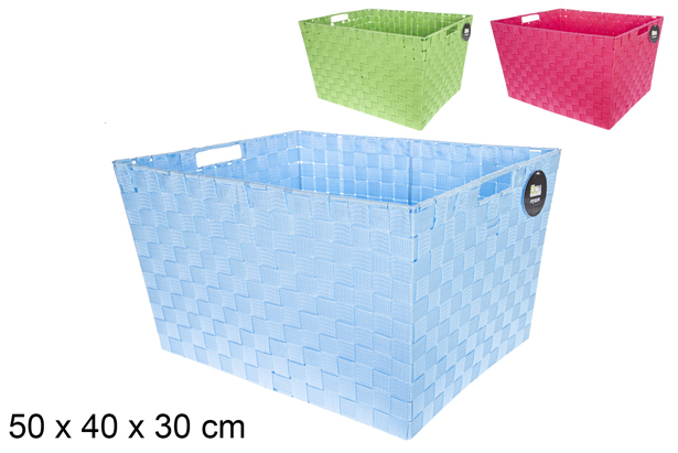 Panier en nylon couleurs assorties 50x40 cm