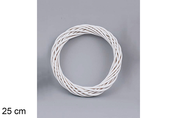 White wicker wreath 25 cm
