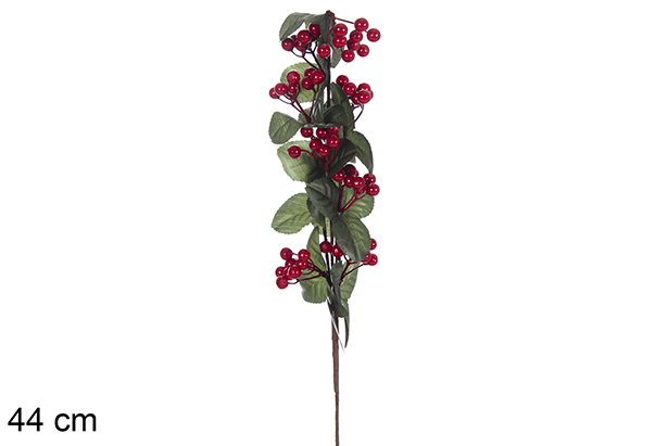 Ramo verde com frutos vermelhos 44 cm
