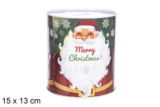 Mealheiro em metal de Natal sortido 15x13 cm