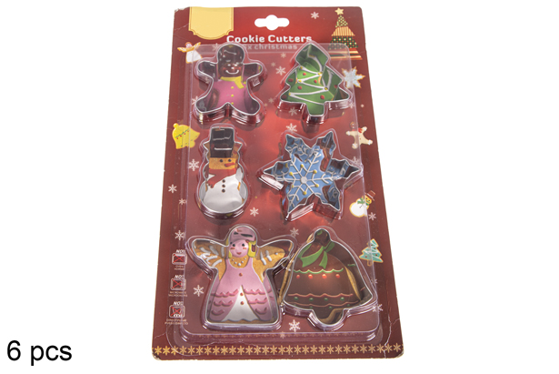 Pack 6 stampi in acciaio per pasticceria natalizia