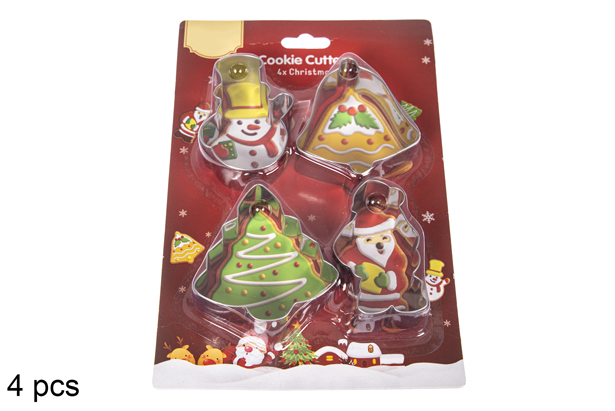 Pack 4 moldes de aço para pastelaria de Natal