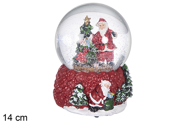 Bola de vidro decorativa de Natal com água 14 cm