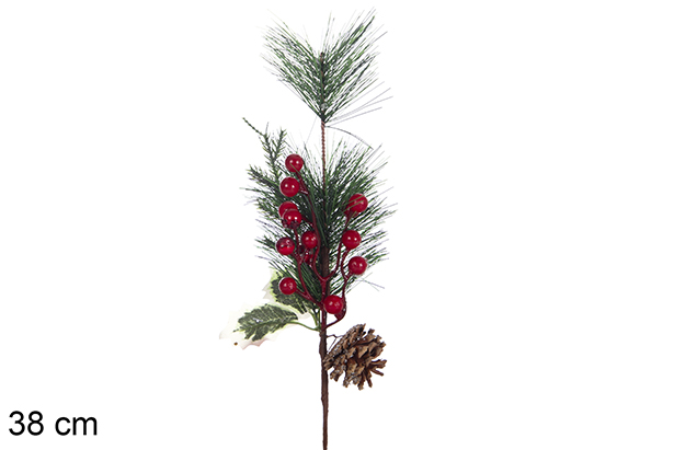 Mazzo di agrifoglio e ananas in PVC 38 cm